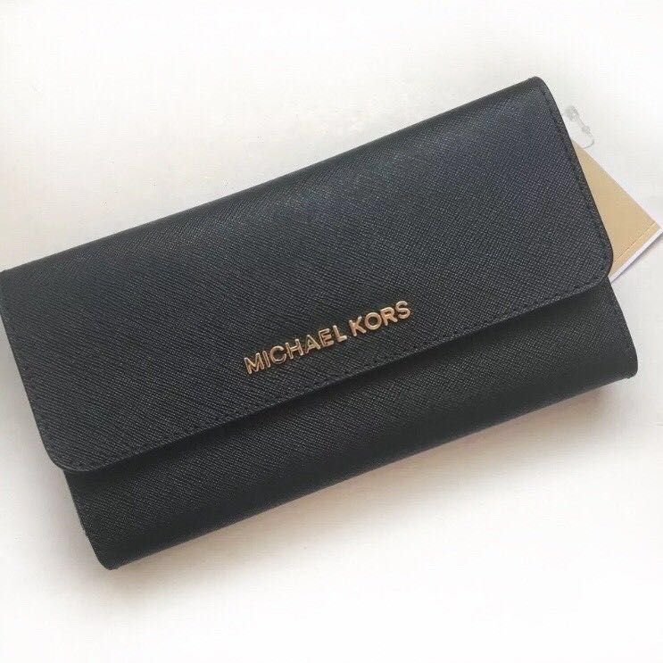 michael kors trifold wallet black