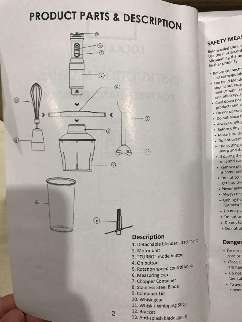 [NEW] Lock & Lock Portable Hand Blender, TV & Home Appliances, Kitchen