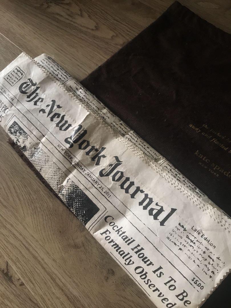 New York Journal Kate Spade newspaper clutch, Women's Fashion, Bags & Wallets, Clutches on Carousell