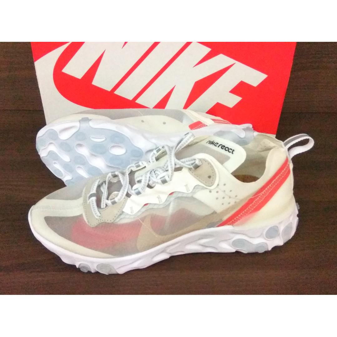 Nike React Element 87 Sail Light Bone Men s Fashion Footwear Sneakers on Carousell