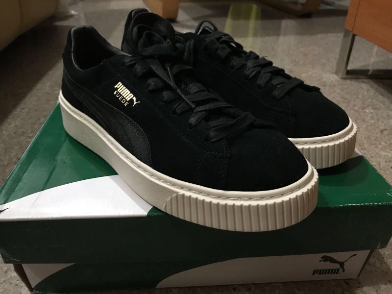 Puma suede platform mono satin sale