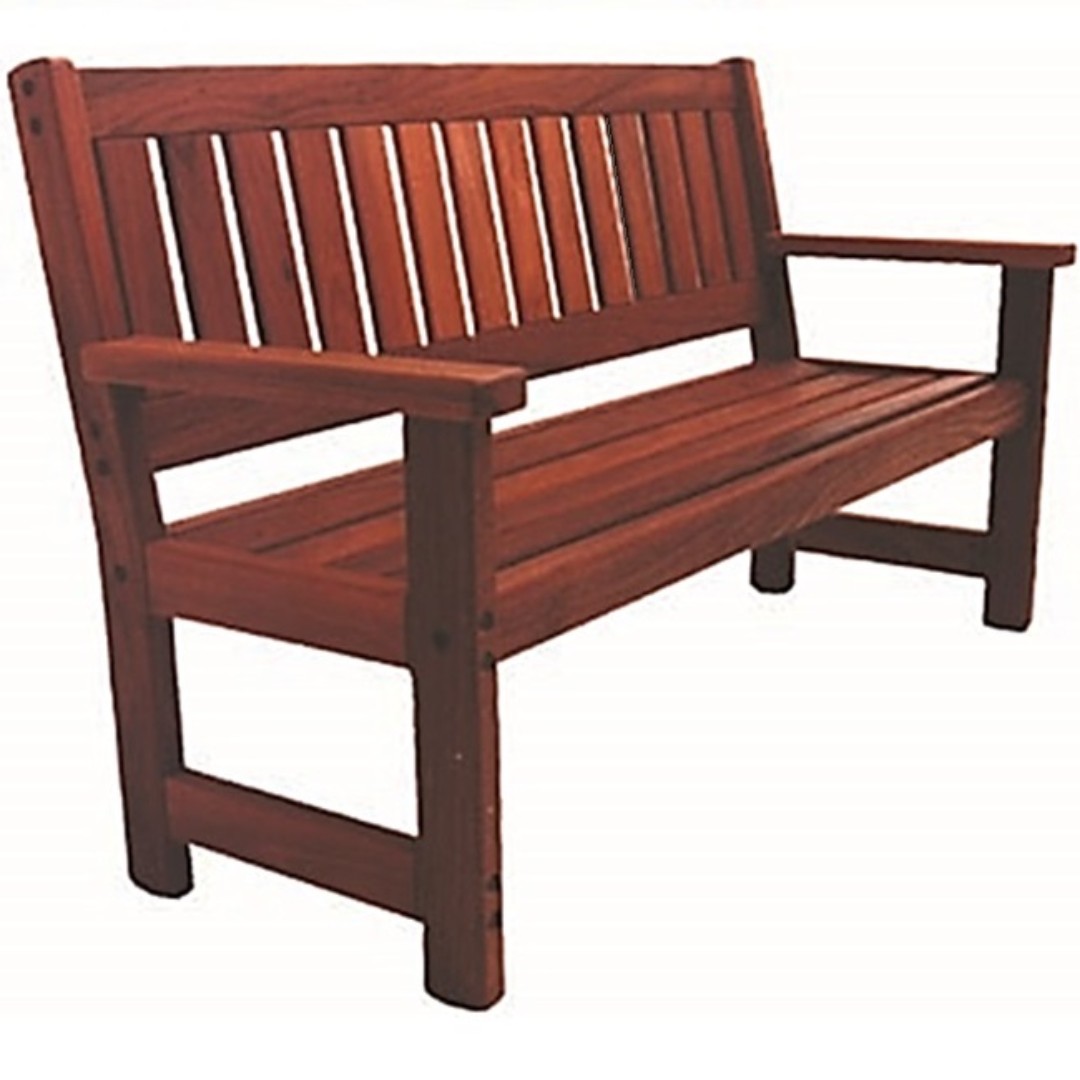 Solid Jarrah Timber Outdoor Garden Bench, Furniture ...