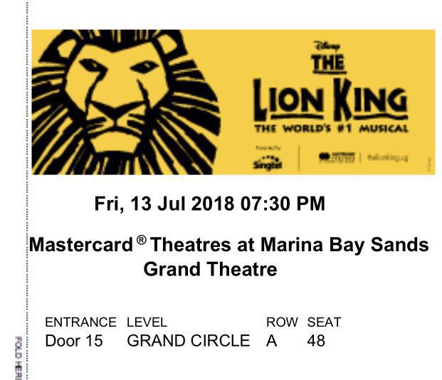 The Lion King Musical at MBS Theatre, Tickets & Vouchers, Local
