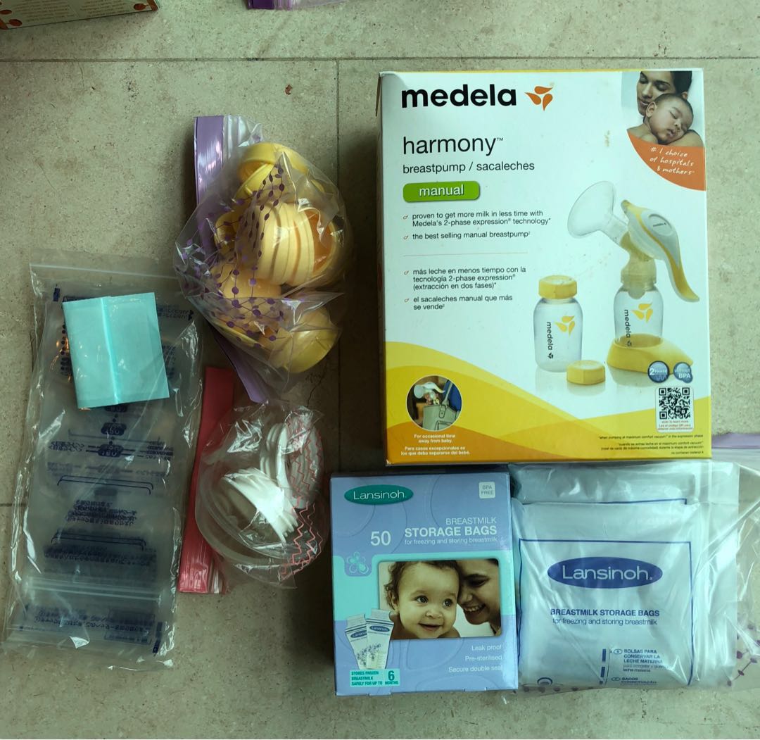 Used Once Medela Harmony Manual Breast Pump Set With Multiple