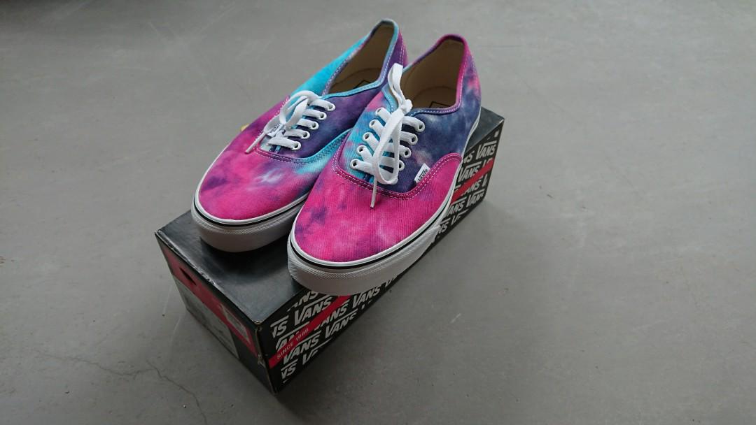 Vans authentic tie hotsell dye pink blue
