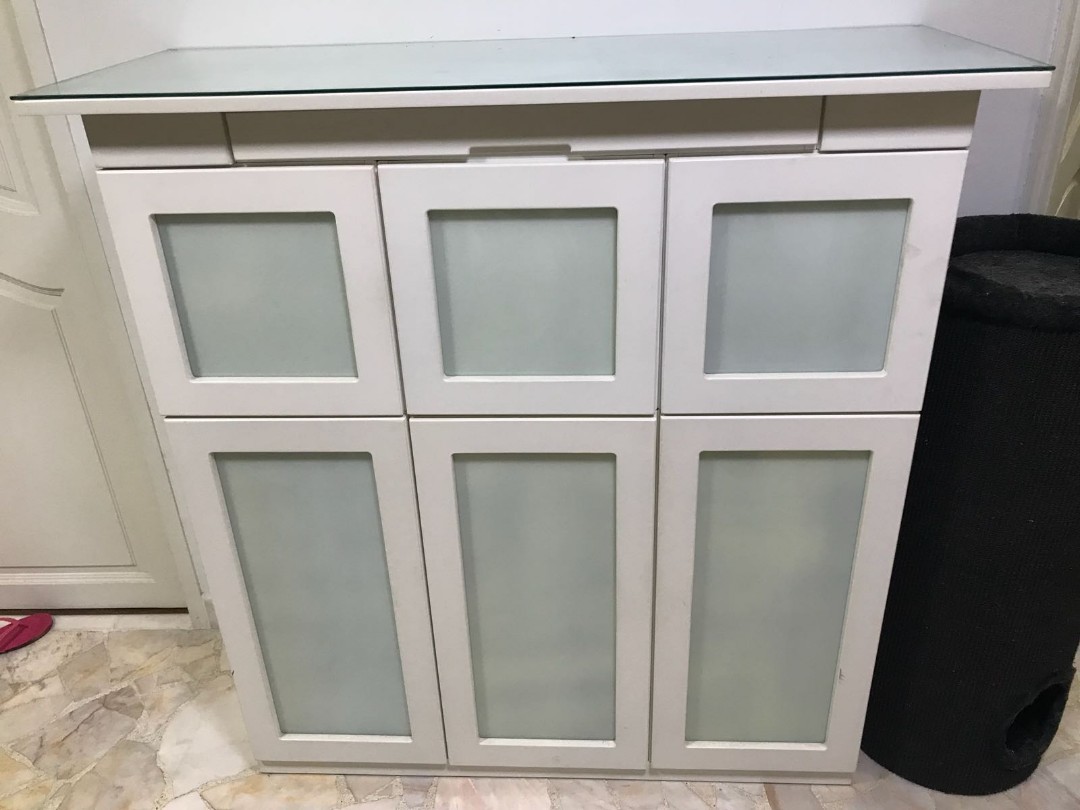 White Buddhist Altar Cabinet Furniture Shelves Drawers On