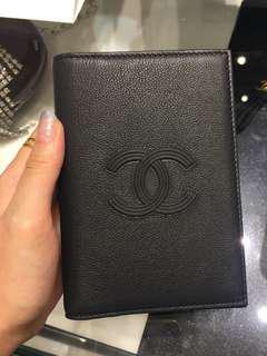 Chanel Classic Quilted Caviar Black Passport Holder Gold