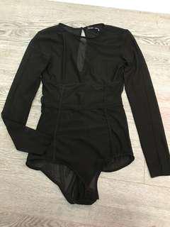 ZARA SEE THROUGH BLACK BODY SUIT