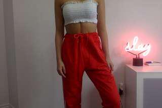 ADIDAS UNISEX TRACK PANTS RED