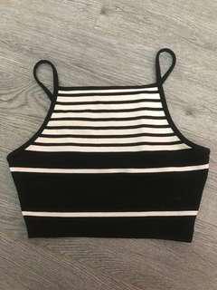 TOPSHOP STRIPED CROPTOP