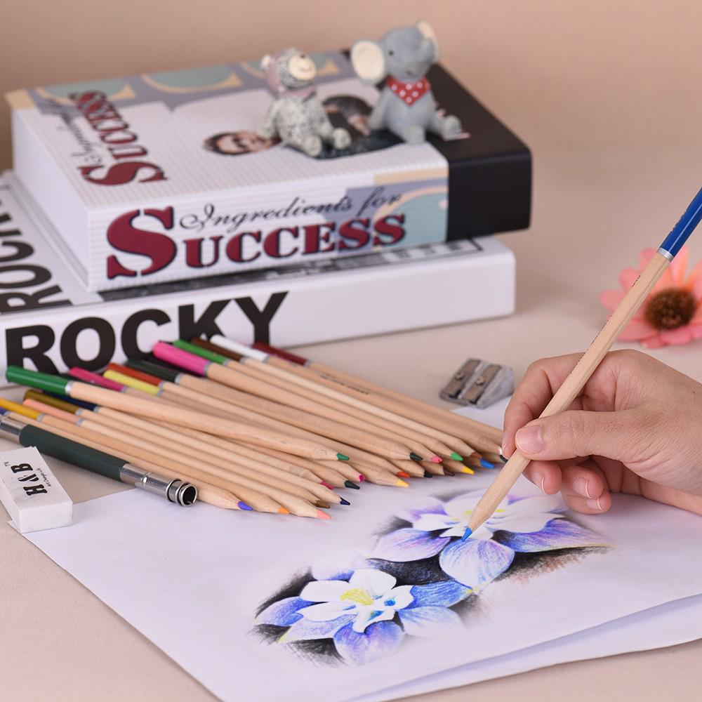 24 Color Premium Pre Sharpened Colored Pencils Set Art Sketching