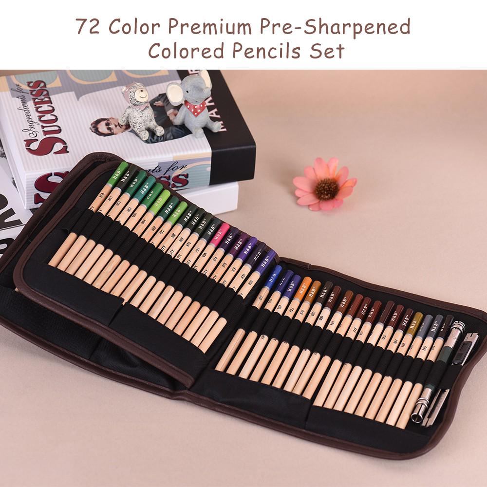 72 Color Premium Pre Sharpened Colored Pencils Set Art Sketching