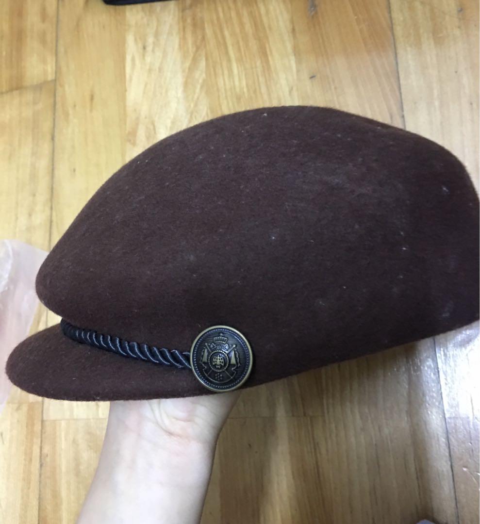 日本購入lowrys Farm 毛呢帽深棕色軍帽貝雷帽lepsim 海軍風 她的時尚 飾品配件在旋轉拍賣