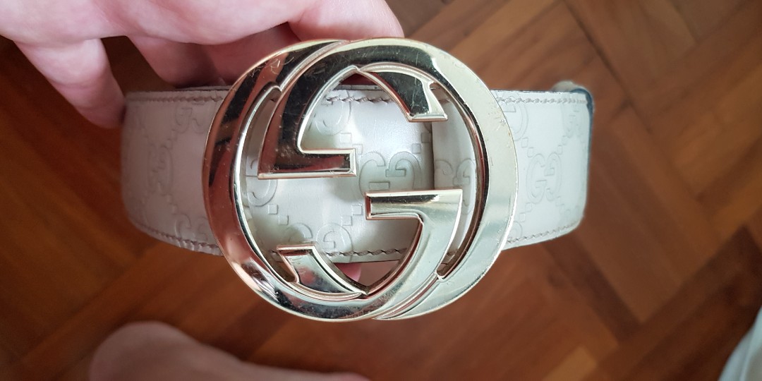 all white gucci belt