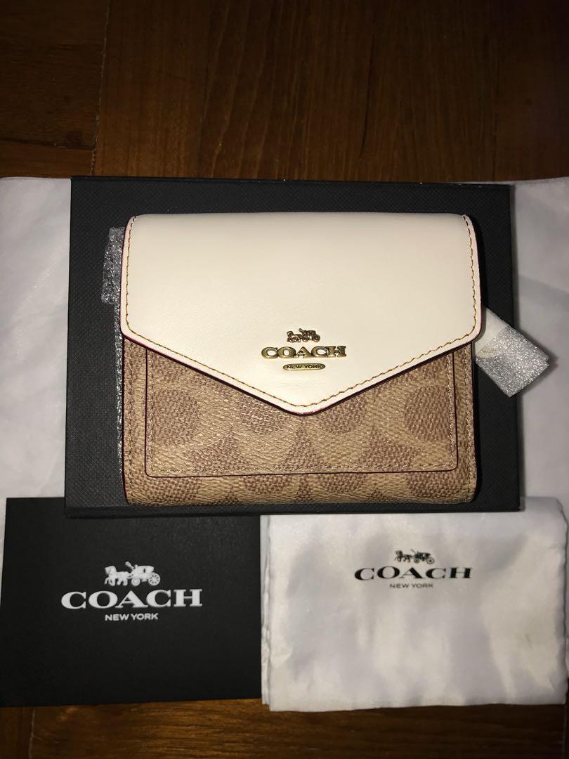 coach small wallet in colorblock signature canvas