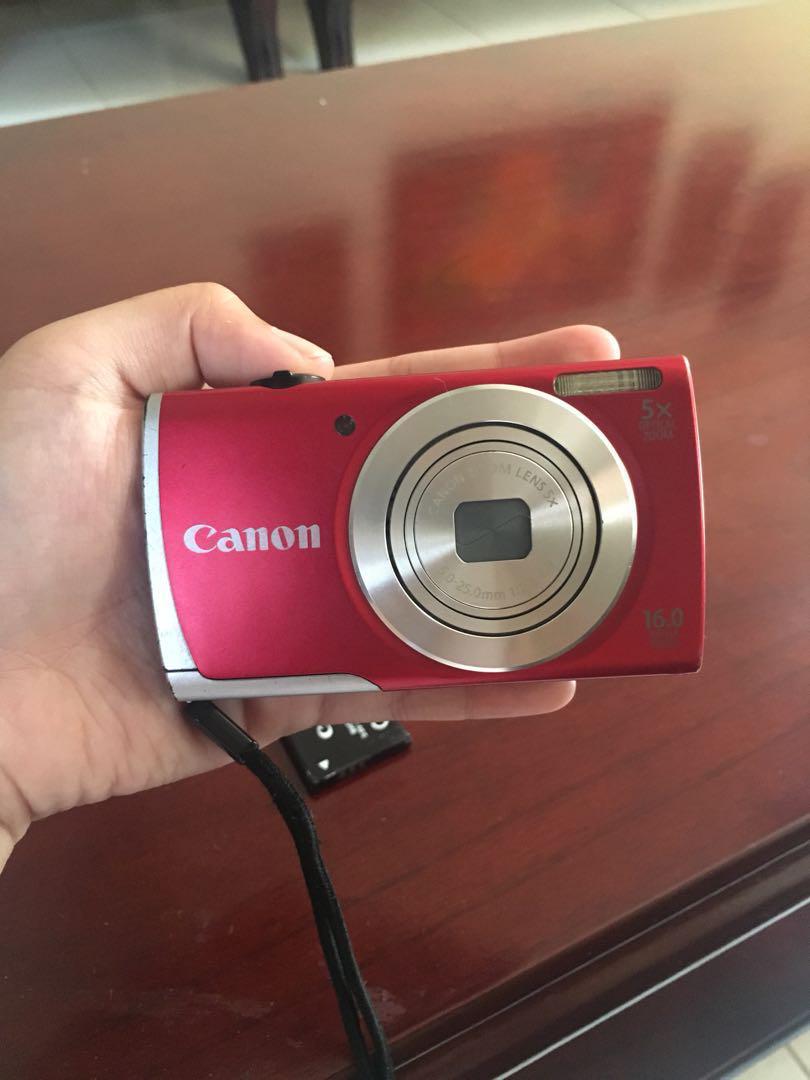CANON PowerShot A2500 - Digital Camera (Category: Cameras) located in Davao. Submitted by adlawancinding (Listing ID 174226686, Image 1). Description: Inclusive of: - The camera - 1 Original Canon Battery - 1 Extra Battery (not sure if this one's original. Bought off of lazada at 400php) Issue: With scratches on the unit as seen on photos. No other issues. MISSING port cover (the small black plastic thing on the side) NOT inclusive of the origina