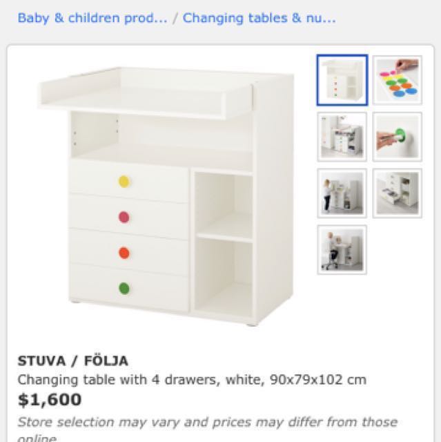 changing table and drawers