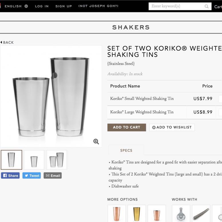 Cocktail Kingdom Barware Set, Furniture & Home Living, Kitchenware