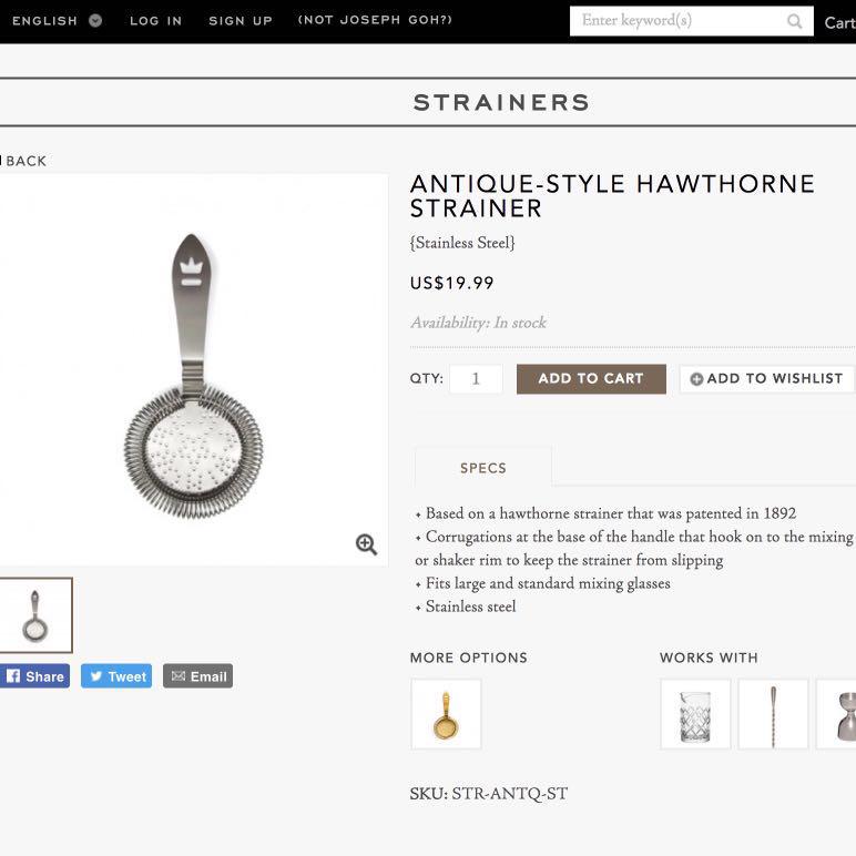 Cocktail Kingdom Barware Set, Furniture & Home Living, Kitchenware