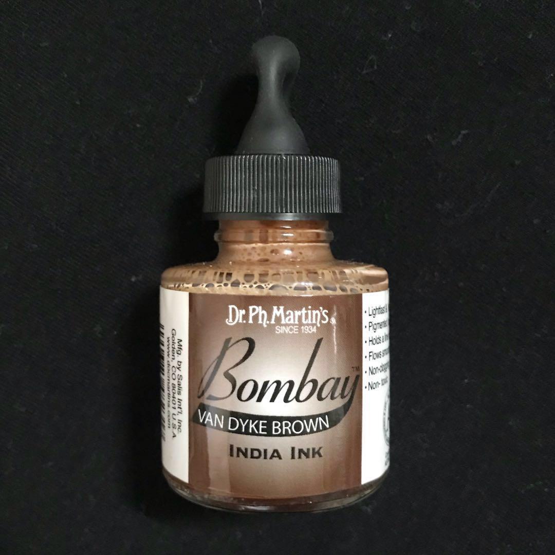 Dr Ph Martin S Bombay India Ink 30ml Van Dyke Brown Design Craft Craft Supplies Tools On Carousell