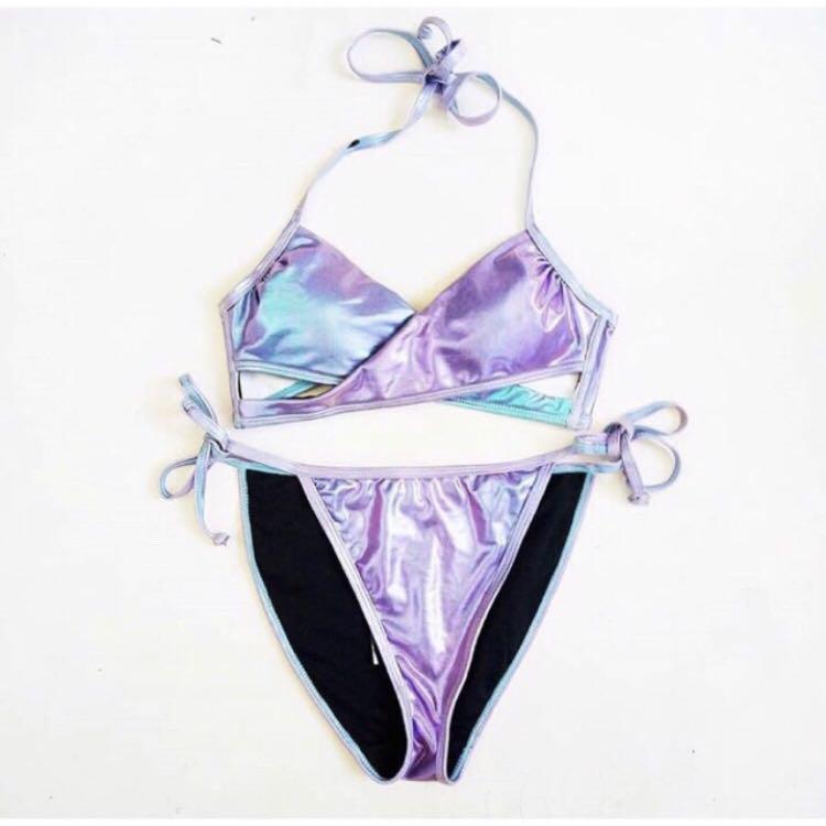 Holographic two piece swimsuit bikini