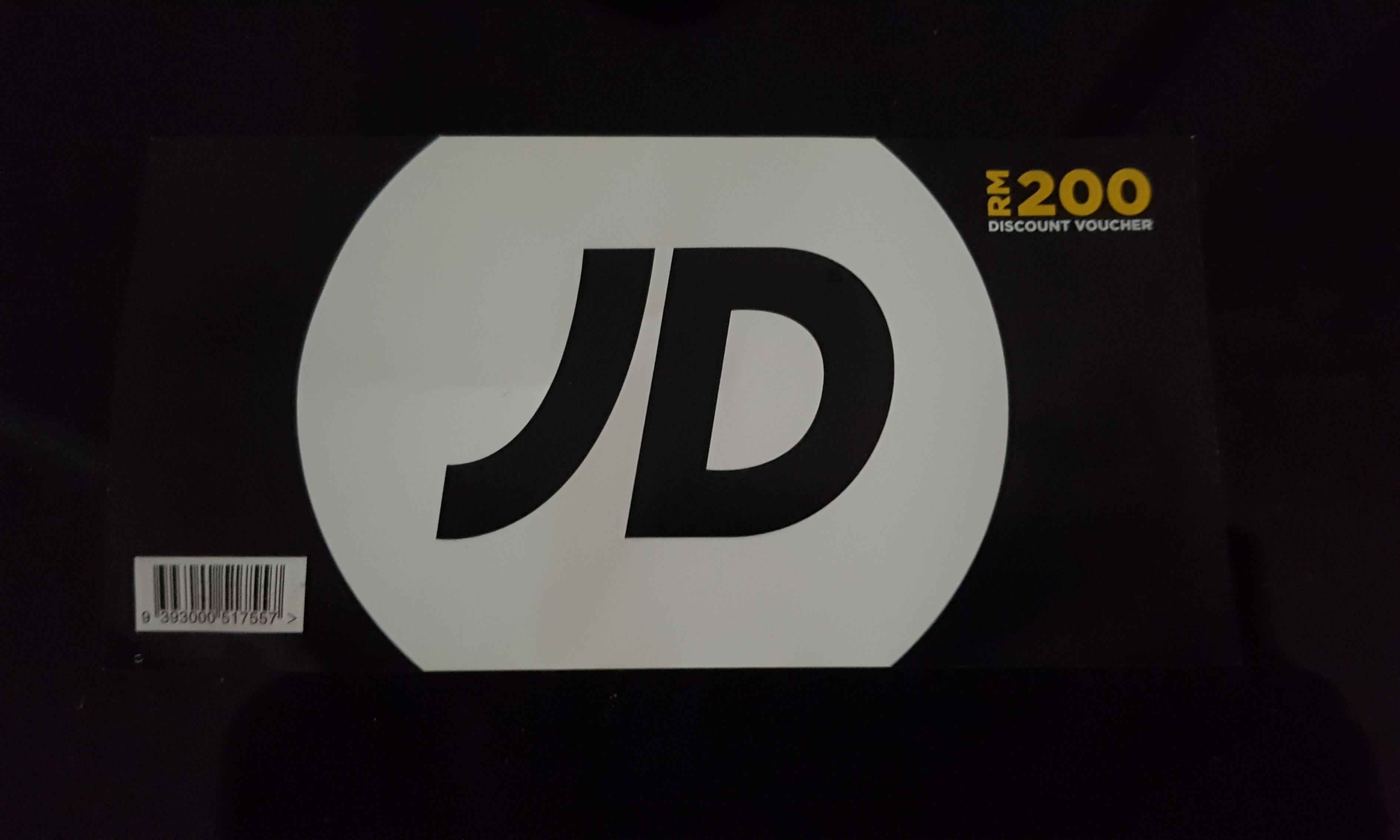 JD Sports Malaysia Cash Voucher RM200, Tickets & Vouchers, Vouchers on
