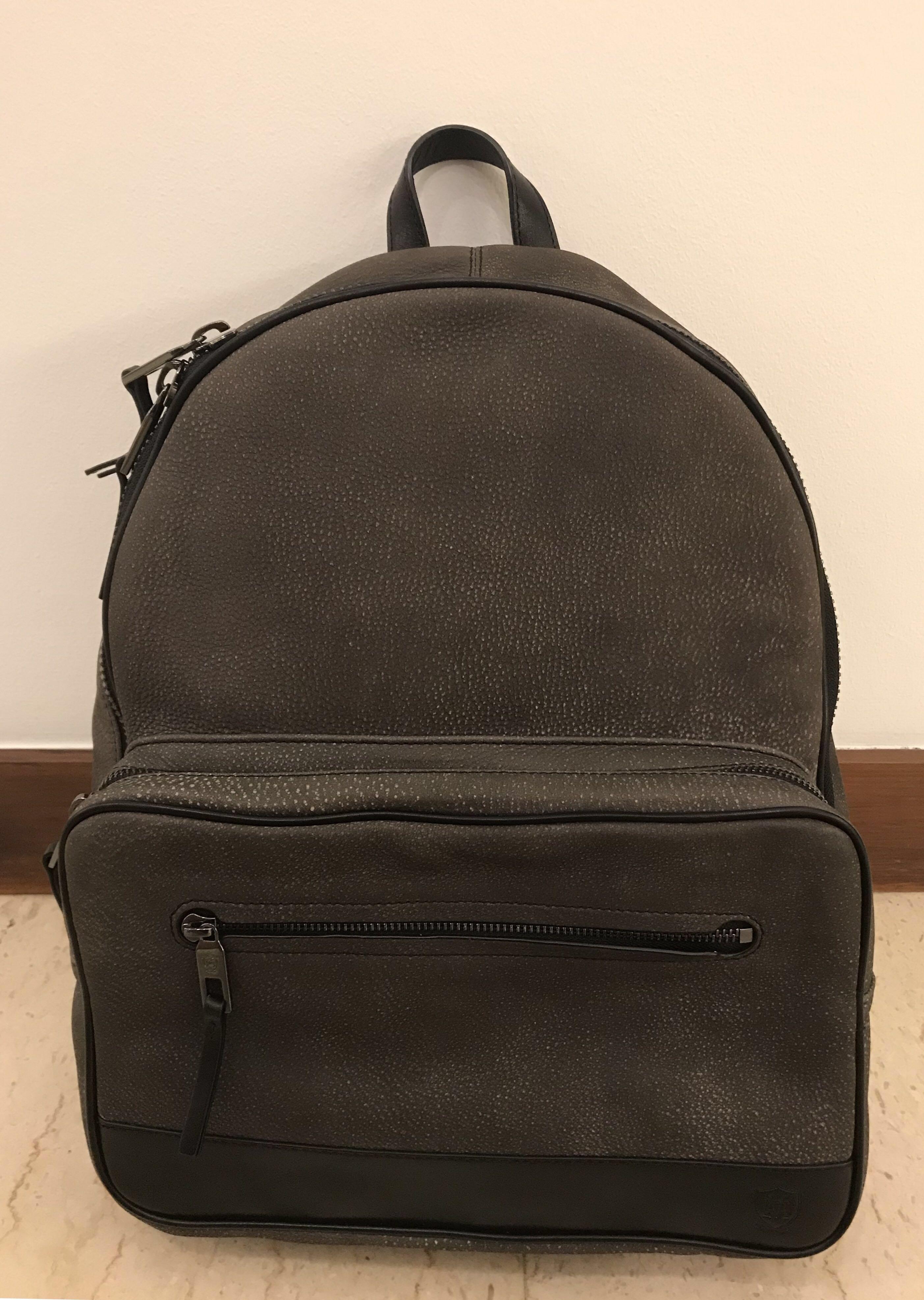massimo dutti leather backpack