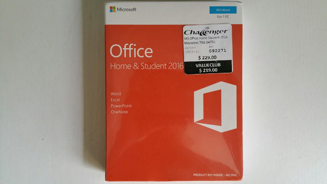 Microsoft Office Home Student 2016 Word Excel Powerpoint Onenote