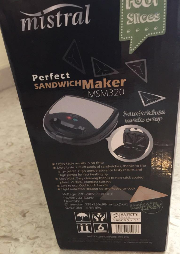 Mistral Sandwich Maker MSM320, TV & Home Appliances, Kitchen Appliances