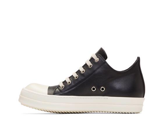 Rick Owens line Offwhite Leather Low Sneakers, 鞋, 西裝鞋- Carousell