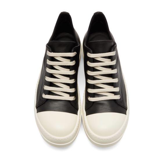Rick Owens line Offwhite Leather Low Sneakers, 鞋, 西裝鞋- Carousell