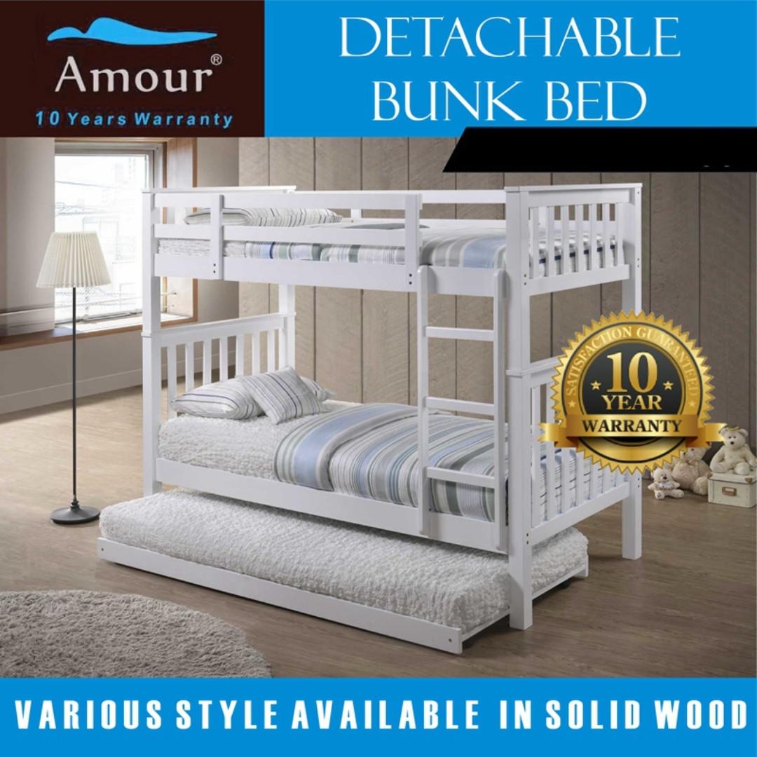 double deck bed with pull out