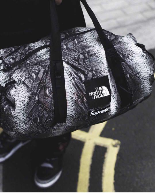 supreme the north face snakeskin flyweight duffle bag