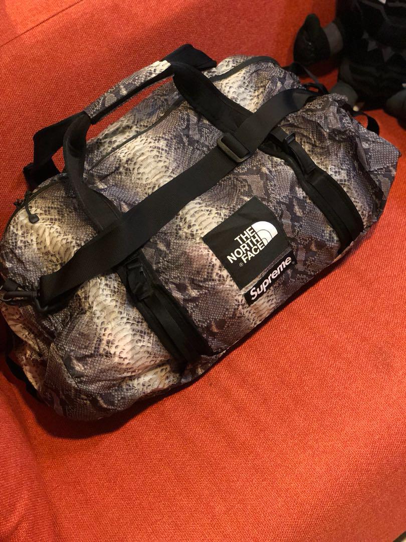 supreme the north face snakeskin flyweight duffle bag