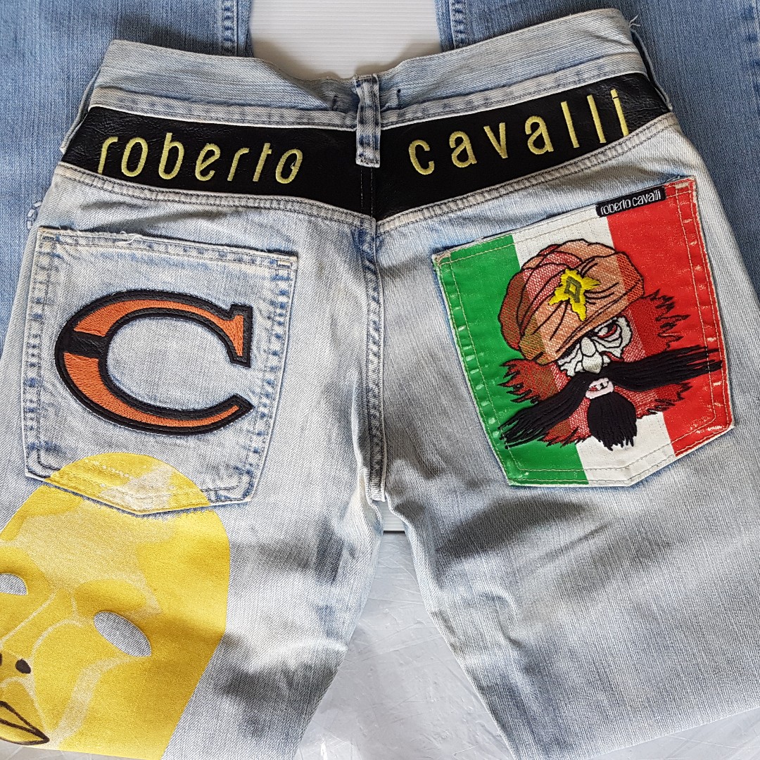 Vintage Roberto Cavalli Jeans Retro Cavalli Denim Rare Old Roberto Cavalli Designer Denim Jeans Original Italy Seasoned Denim Iconic Fashion Street Smart Style Unorthodox Rock Star Hipster Hip Hop Collectibles Rugged Wear
