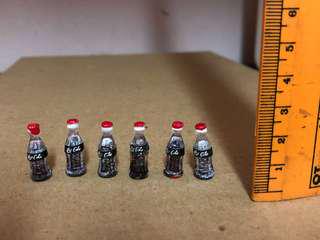 Miniature cook bottles (6 pieces) for miniature furniture or doll house