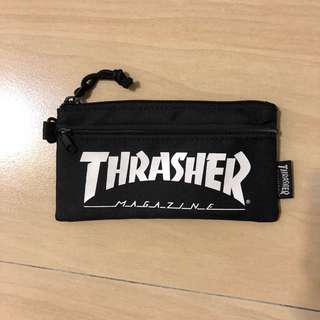 Thrasher pouch 夾層拉鍊小包 皮夾 筆袋