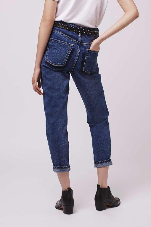 mom jeans with stripe down side