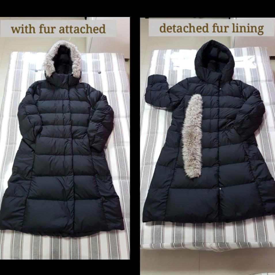 Uniqlo ladies ultra light down jacket long winter jacket Black