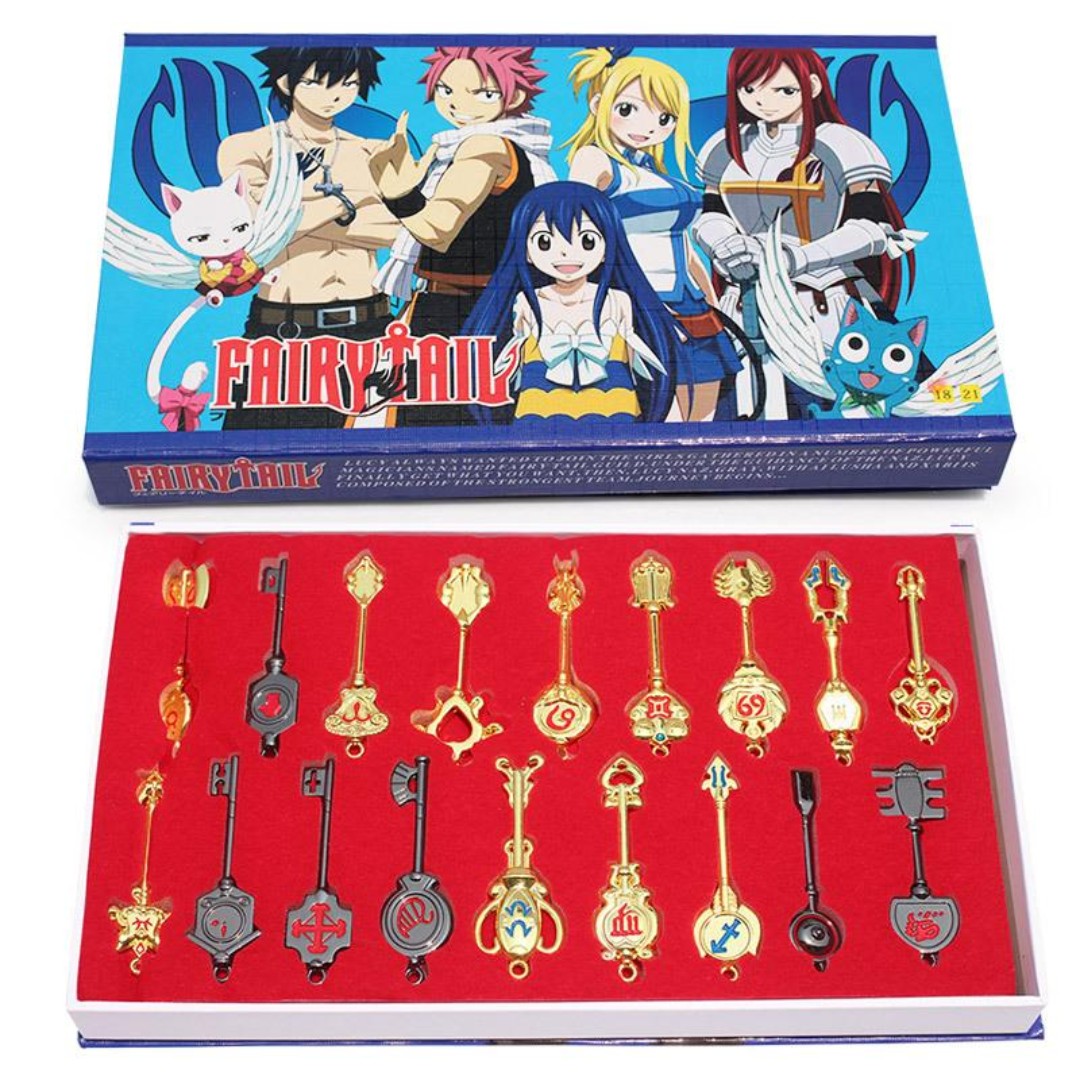 Fairy Tail Key Set 21pcs Figure Gift Toy Mainan Game Alat Mainan