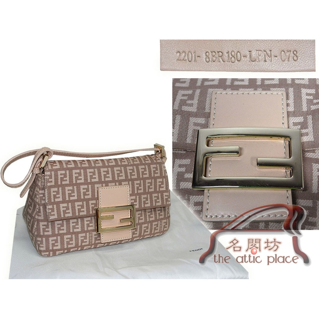 Fendi 8BR180 Limited Pink Small FF Zucchino Mini Mamma Handbag