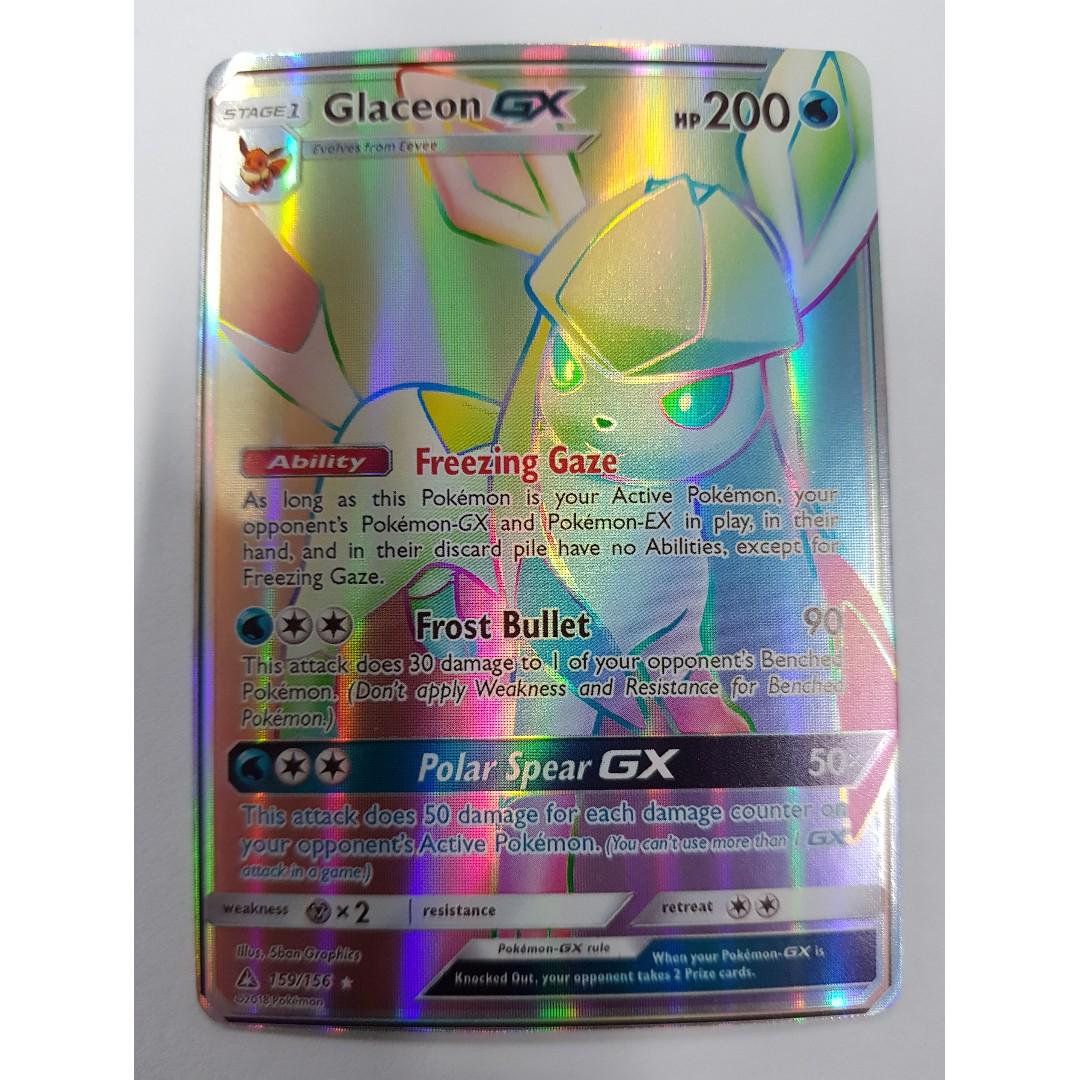 Glaceon Gx Rainbow Rare Toys Games Others On Carousell Pokemon ultra prism glaceon gx hyper rare 159/156 i finally pulled my first hyper rare, from my second pack of the series! glaceon gx rainbow rare