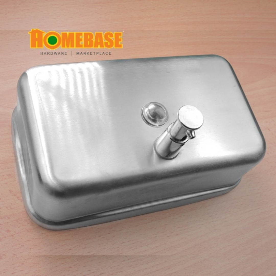 HOMEbase Stainless Steel Wall Mounted Vertical Soap Dispenser 1000mL