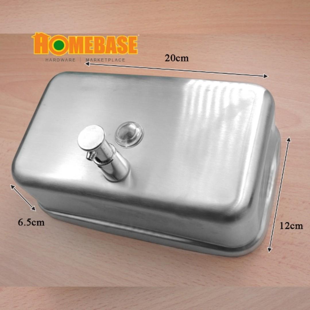 HOMEbase Stainless Steel Wall Mounted Vertical Soap Dispenser 1000mL