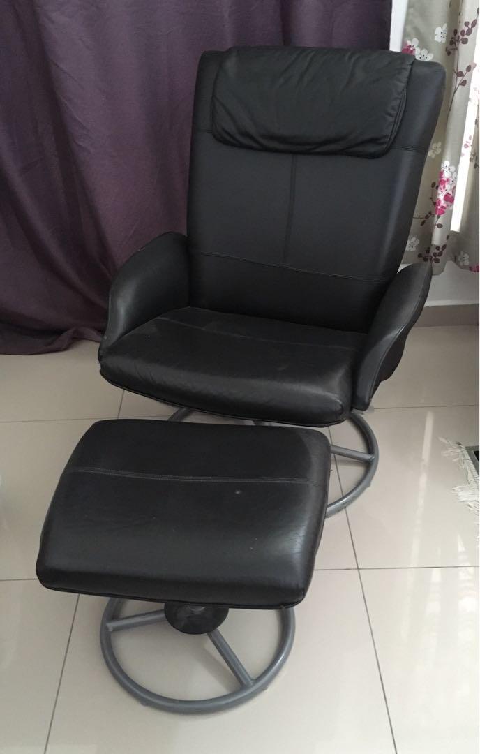 Ikea leather recliner, Furniture & Home Living, Furniture, Sofas on Carousell