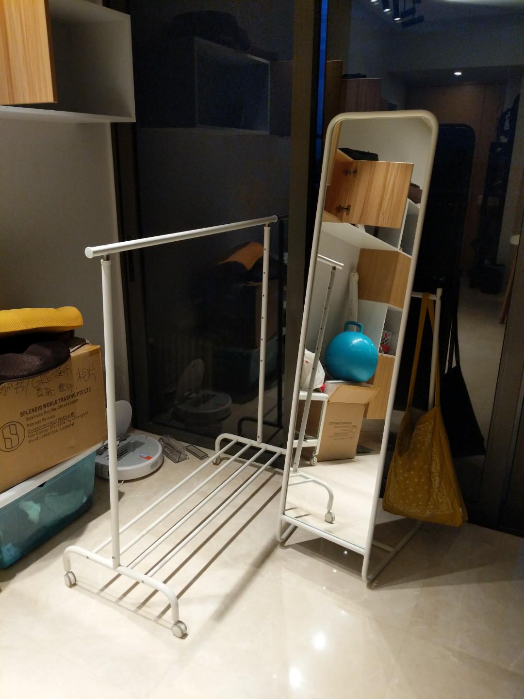 Ikea Rigga Clothes Rack Rack Is Sold And Knapper Floor Mirror