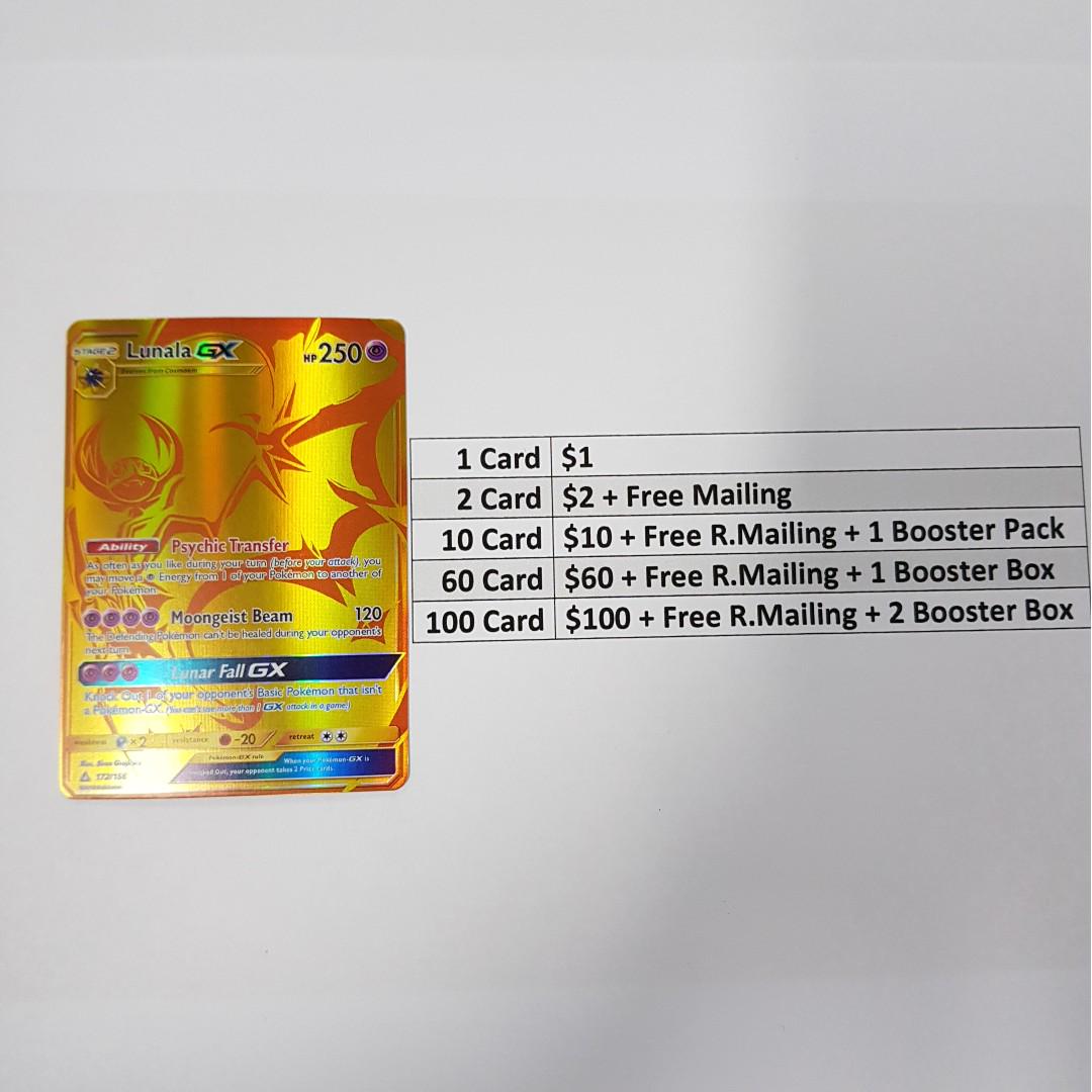 Lunala GX Secret Rare, Hobbies & Toys, Toys & Games on Carousell