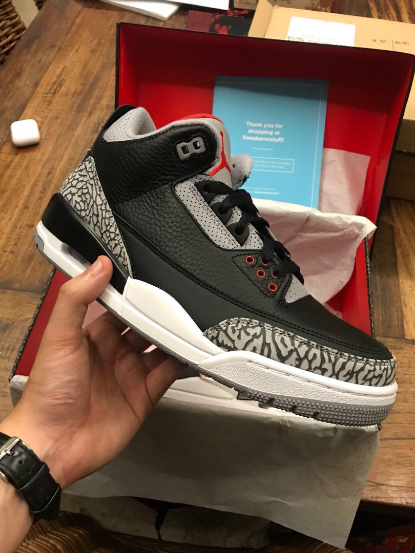 Nike Air Jordan 3 Retro Og Black Cement 18 Men S Fashion Footwear Sneakers On Carousell