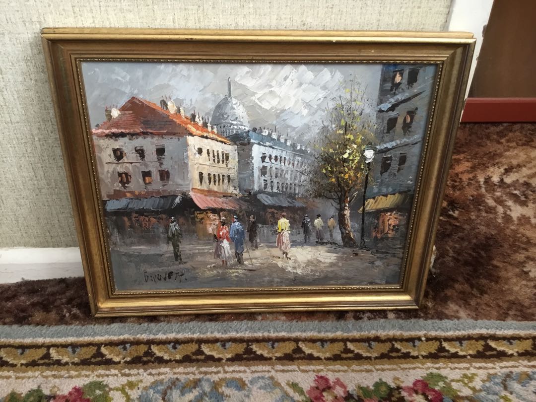 Oil Painting Of A Paris Street Signed Burnett That S Caroline