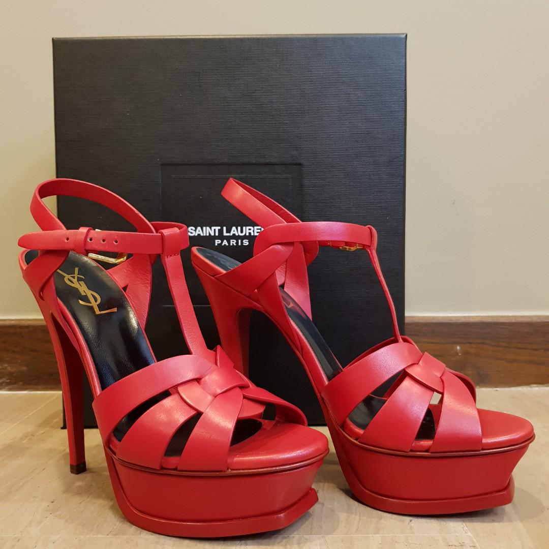Ysl tribute heels red outlet
